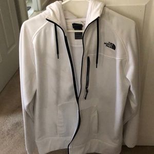 White North Face zip up hoodie size L